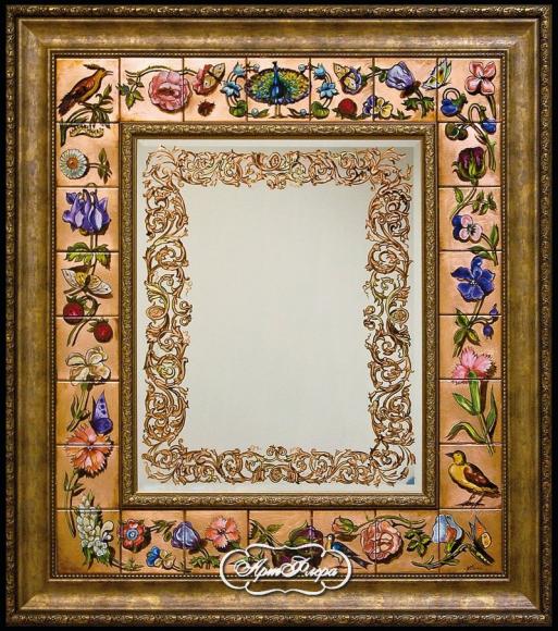 Зеркало с фацетом "Флора и фауна"  80 х 90 см